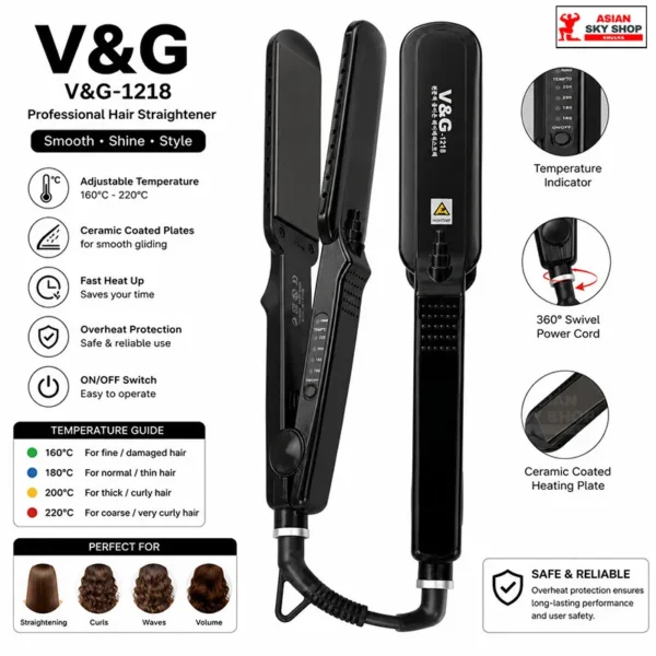 V&G V-1218 Professional Hair Straightener