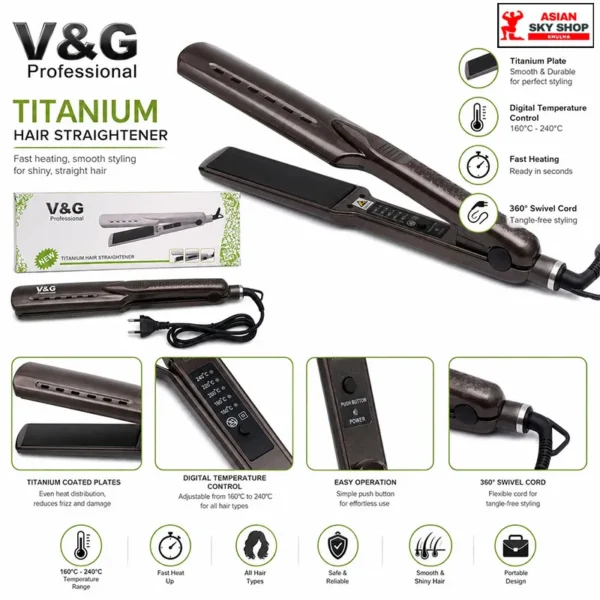 V&G Professional Titanium Hair Straightener