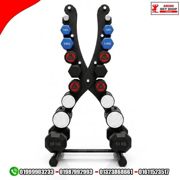 X-Shaped Vertical Dumbbell Storage Rack