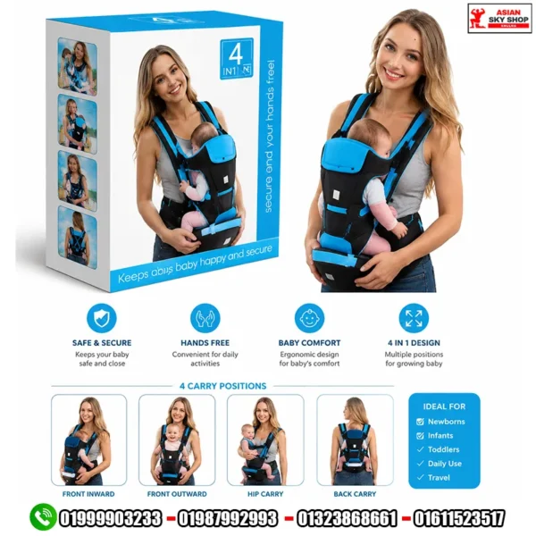 4 in 1 Baby Carrier Ergonomic Infant Backpack Ergonomic