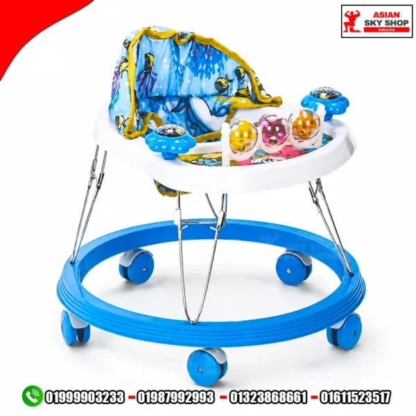Baby Walker with Comfortable Cushion Seat & Rattle Toys