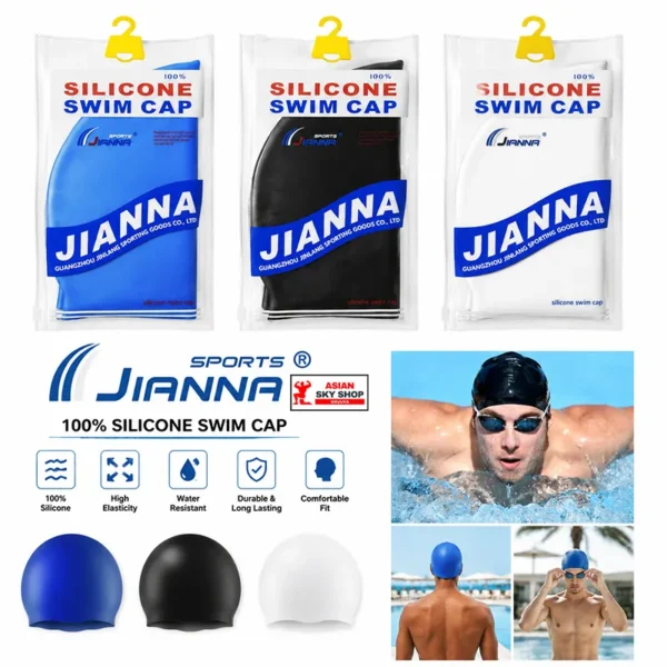 IANNA Sports 100% Silicone Swim Cap Asian sky shop khulna