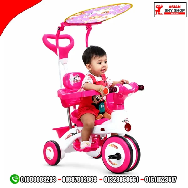 Jim & Jolly Rock Rider Tricycle with Canopy & Push Handle