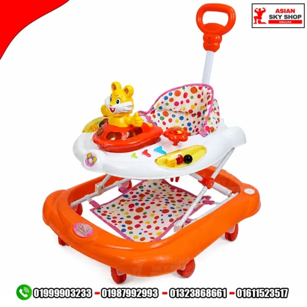 Musical Baby Walker with Parental Push Handle