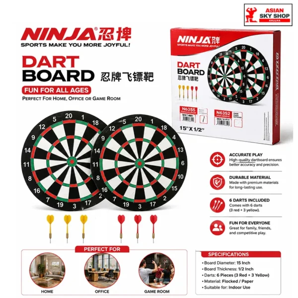 Ninja Dart Board  N6352 (15" x 1/2") Asian Sky Shop Khulna