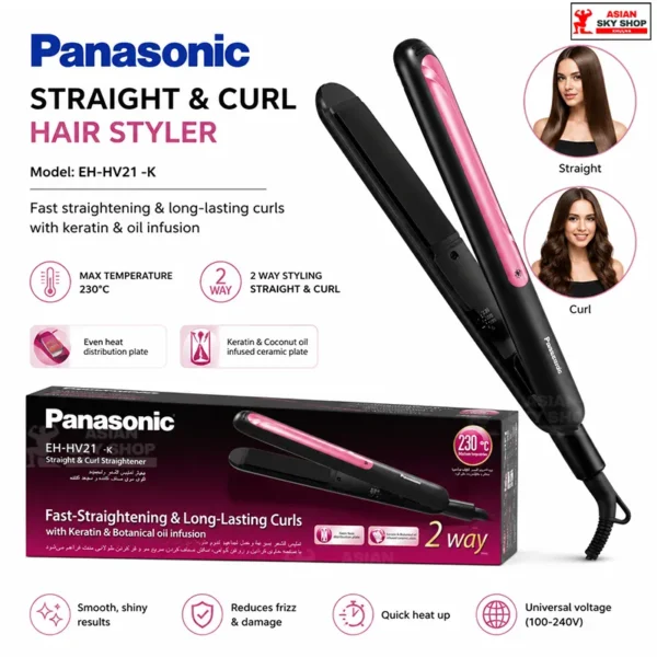 Panasonic EH-HV21-K 2-Way Straight & Curl Hair Styler