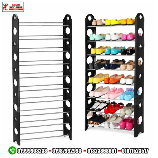 Premium 10 Layer Stackable Shoe Rack 30 Pairs of Shoes