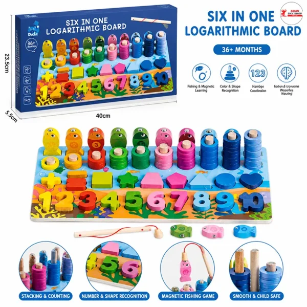 Six in One Logarithmic Board (Learn • Play • Grow)