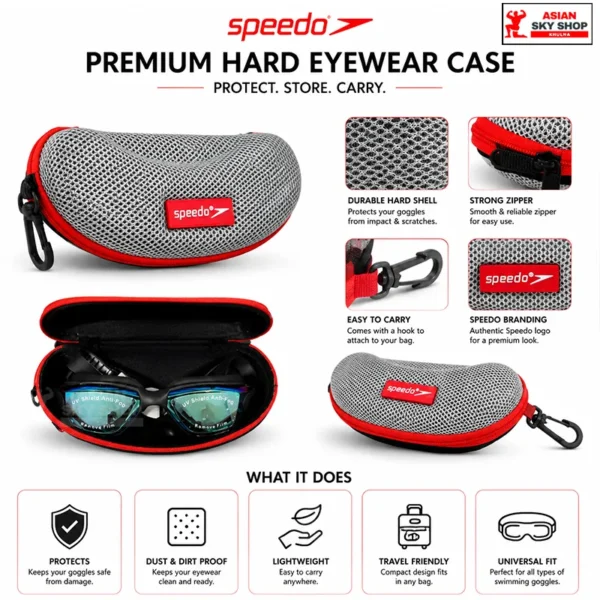 Speedo Premium Swimming Goggles & Hard Eyewear Case