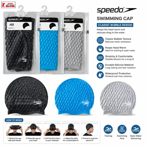Speedo Swimming Cap (Classic Bubble Design)