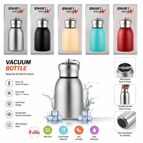 Double Wall Stainless Steel Vacuum Bottle (Keep Hot & Cold)