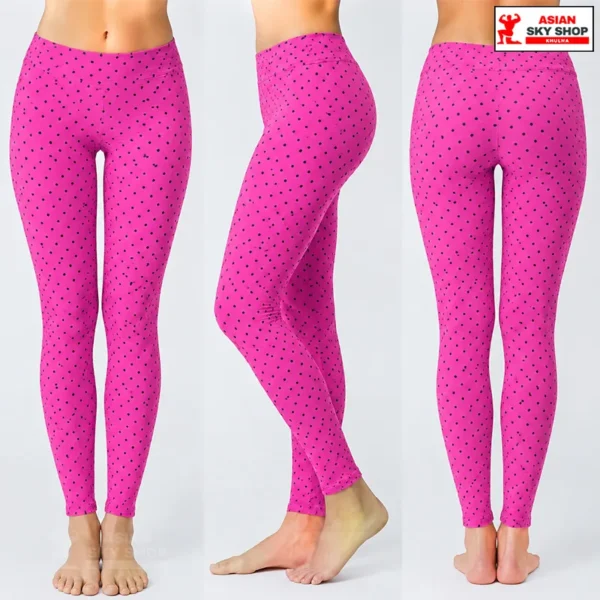Women’s Trendy Pink Polka Dot Leggings