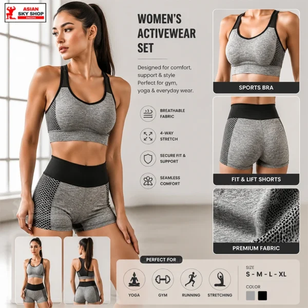 Women's Activewear Set (Sports Bra & Shorts)