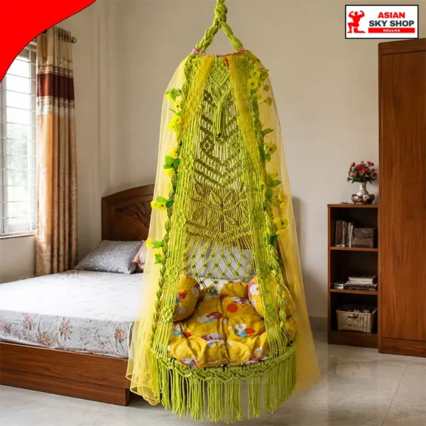 প্রিমিয়াম ম্যাক্রাম দোলনা ৩০ ইঞ্চি (Macrame Hanging Chair)